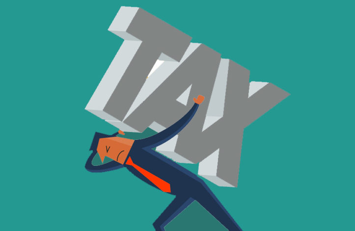 Tax on man shoulder clipart