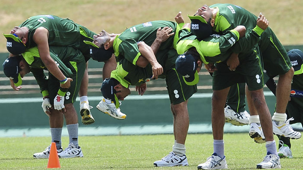 Pakistani team excercise