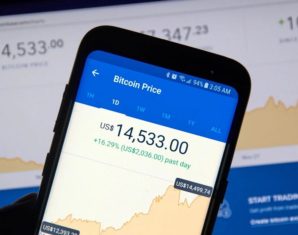 bitcoin chart in smartphone