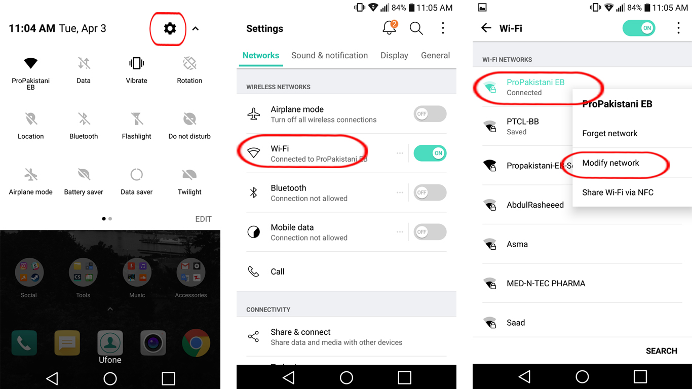 android settings for faster dns