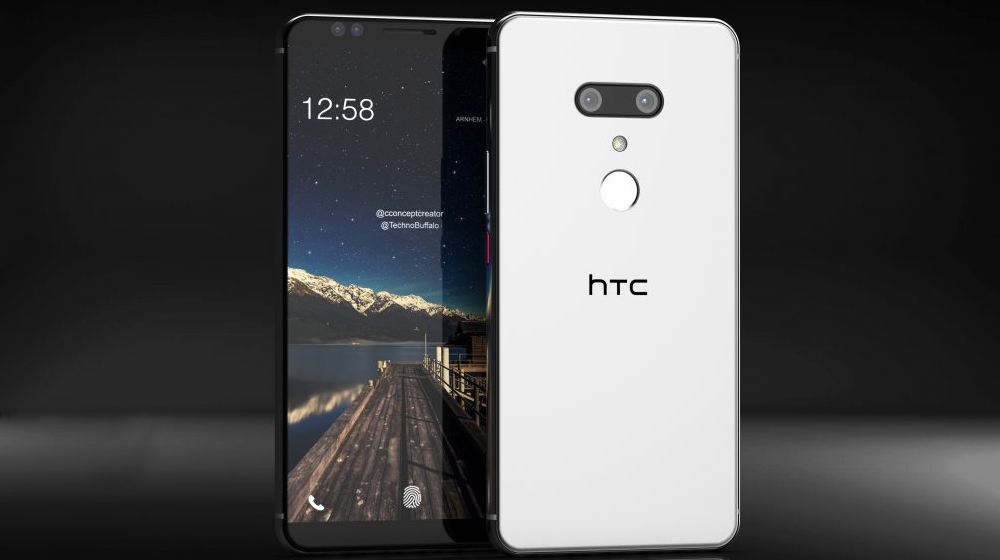Silver HTC U12 Front and Back