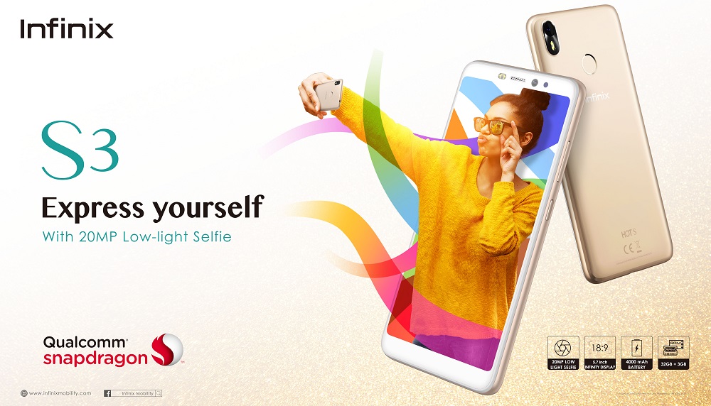 Infinix S3 with 20MP Low-light Selfie