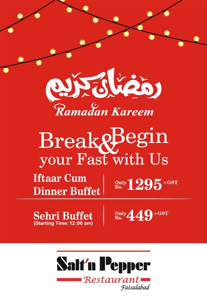 Iftar and Sehri Deals in Faislabad