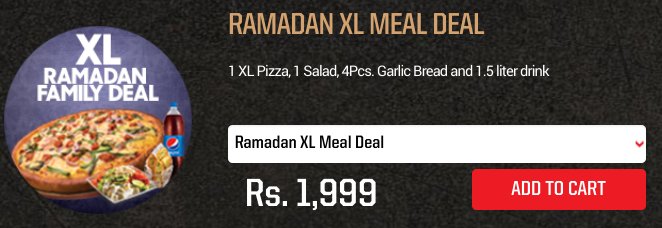 Ramzan Pizza Hut XL Deal