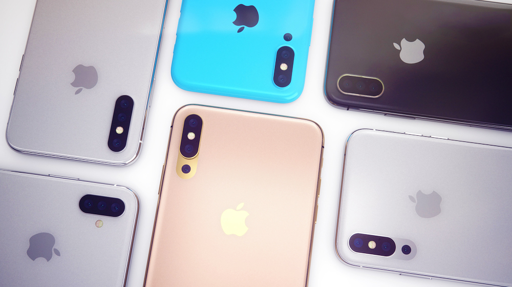 apple iphone in multiple colors back