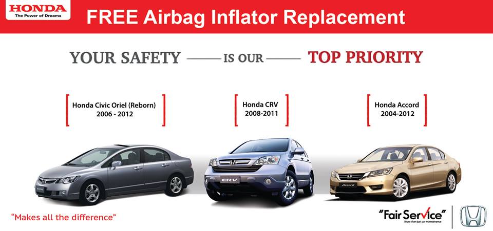 Honda Free Airbag Inflator Replacement