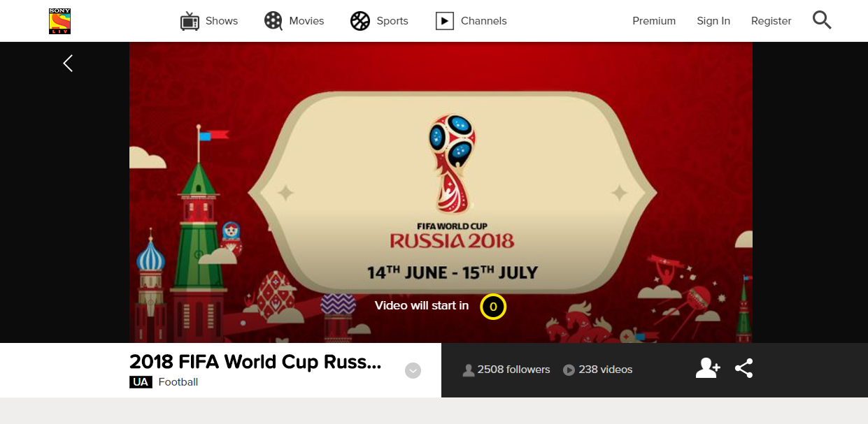 Sony FIFA World Cup 2018 live streaming 