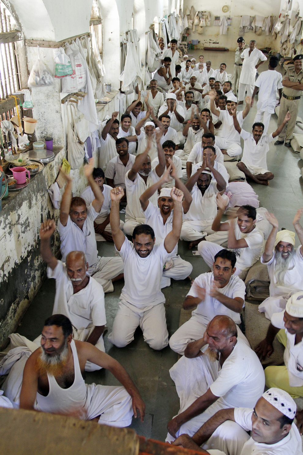 Indian prisoners watching ICC Cricket World Cup 2011 Match in Chittagong