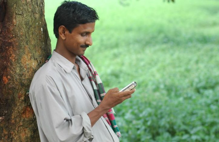 farmer using mobile phone