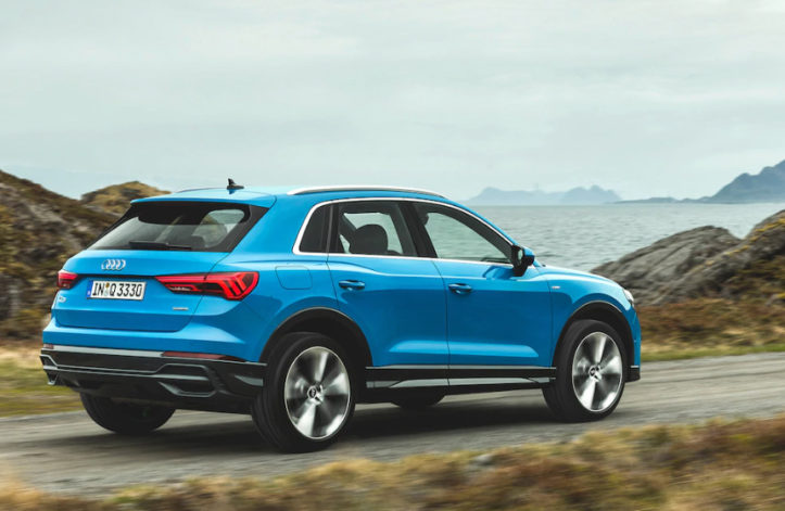 Blue Audi Q3 2019 Back