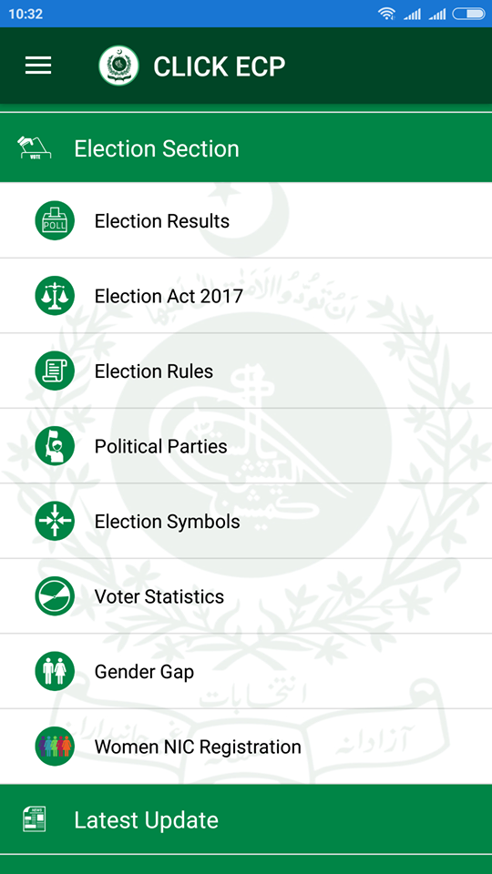 Click ECP Election Section