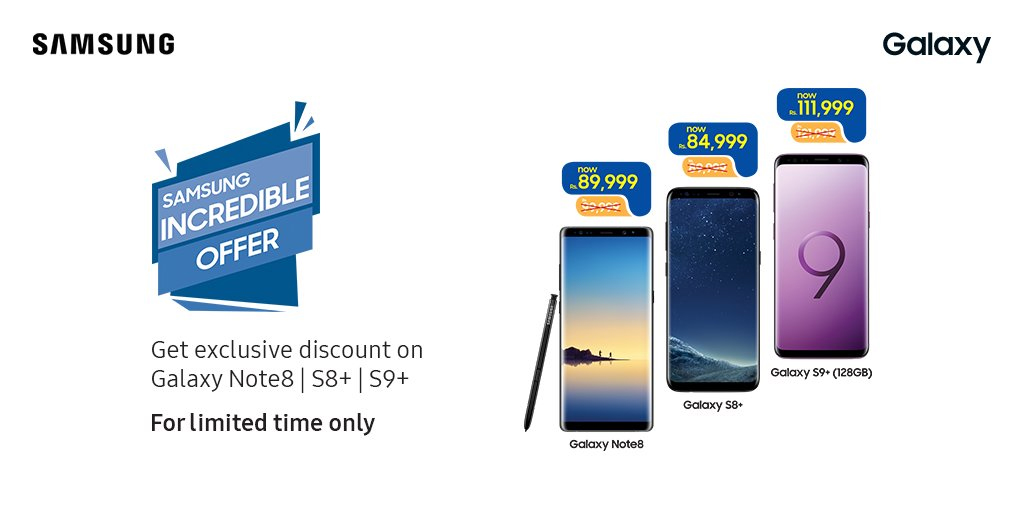 Samsung Discount Offer For Galaxy Note 8 Galaxy S8+ Galaxy S9+