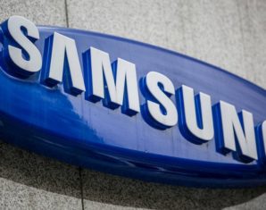 Samsung logo on a building
