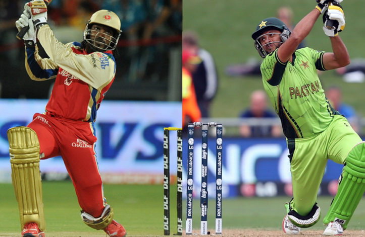 gayle vs afridi six