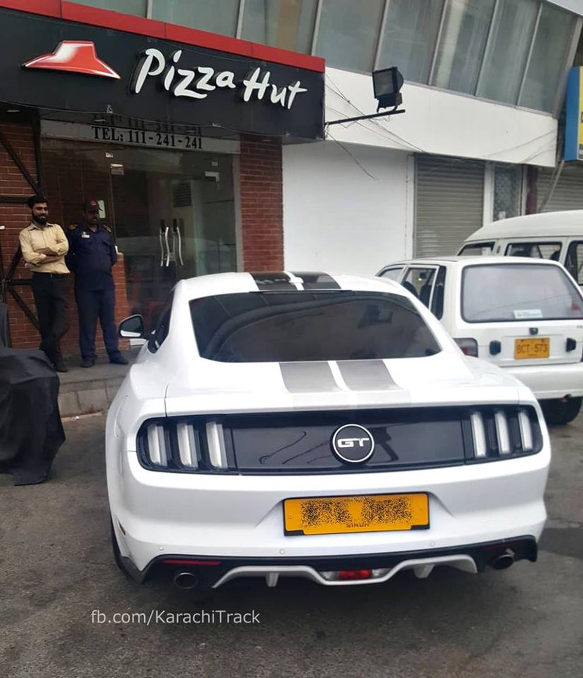 White Mustang GT Back