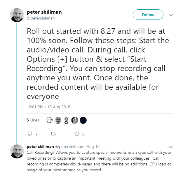 peter skillmen tweet skype