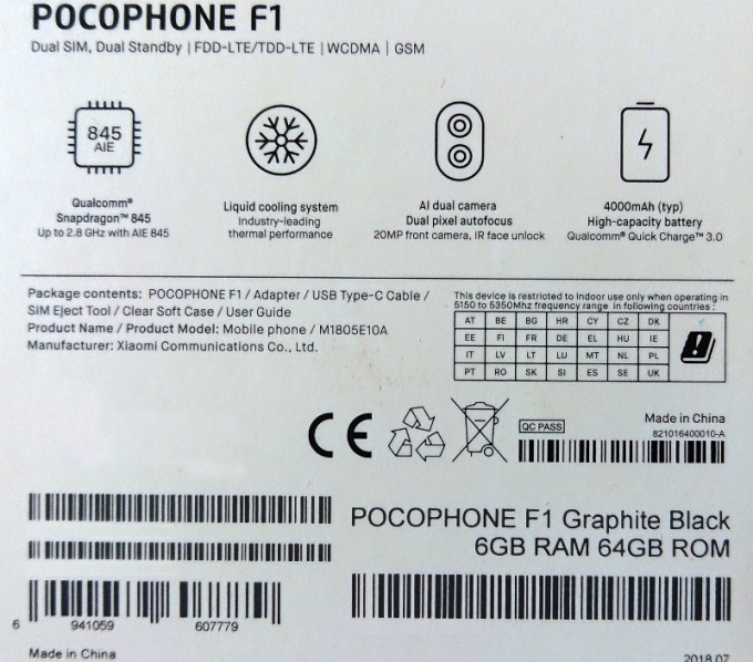 Pocophone f1 front key specs