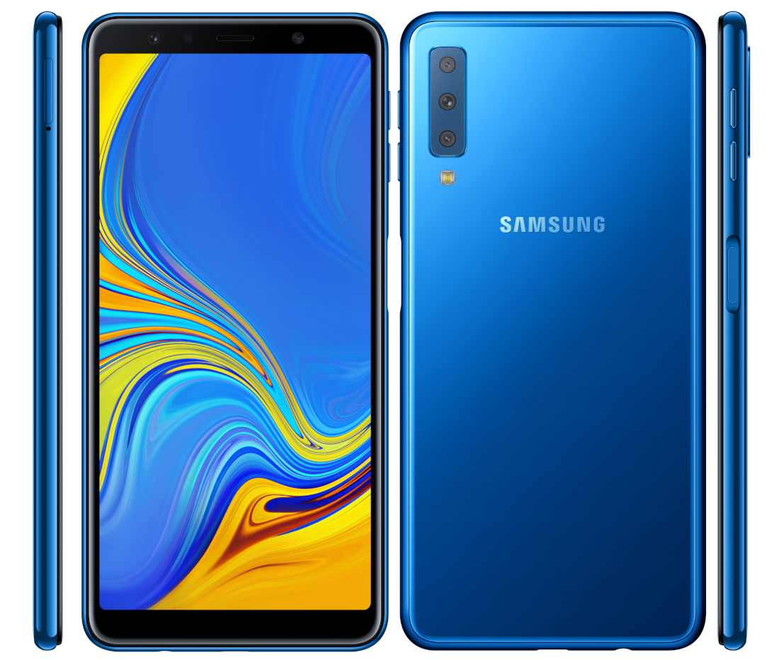Blue Galaxy A7 2018 Front Back