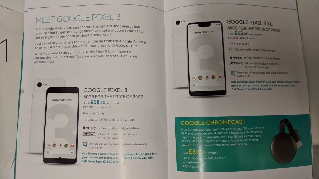 Google Pixel 3 and 3 XL Details Leaked