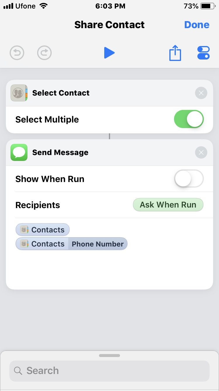 contact sharing in ios 12