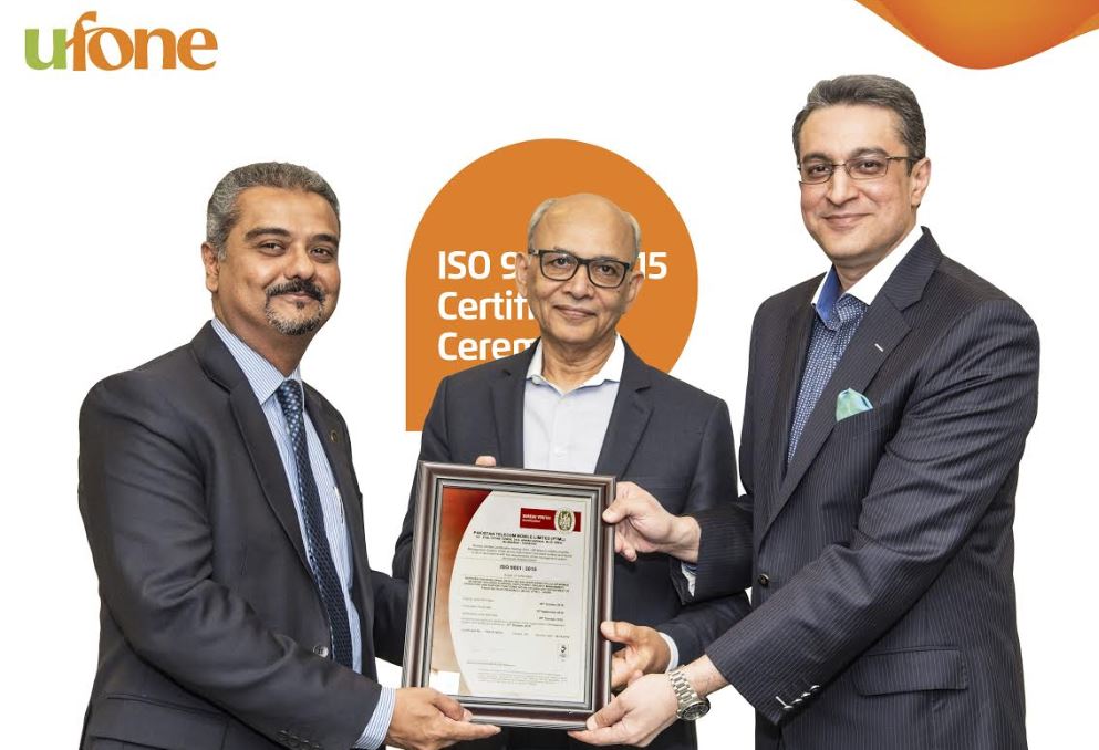 Ufone Achieves ISO 9001:2015 Rating by Bureau Veritas