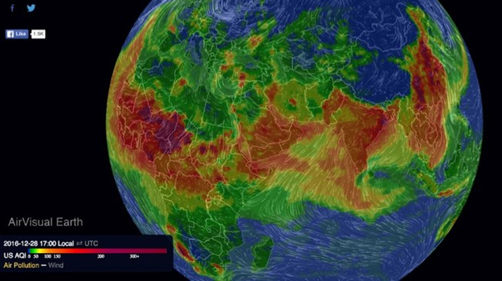 Air visual earth map