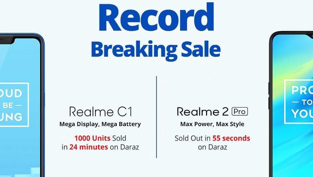 Realme Products Break Records During First Sale on Daraz