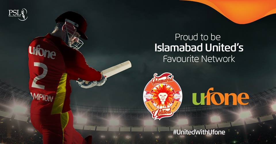 Islamabad United Partners With Ufone as its Favorite Network