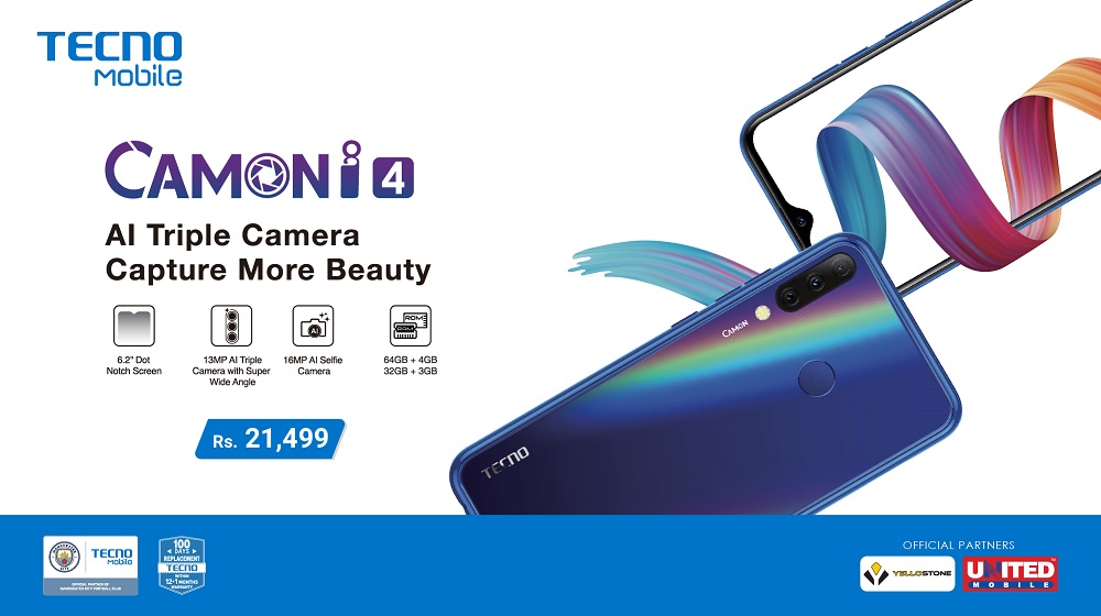TECNO Unveils its Highly Anticipated Camon i4 Phone With a Drop Notch