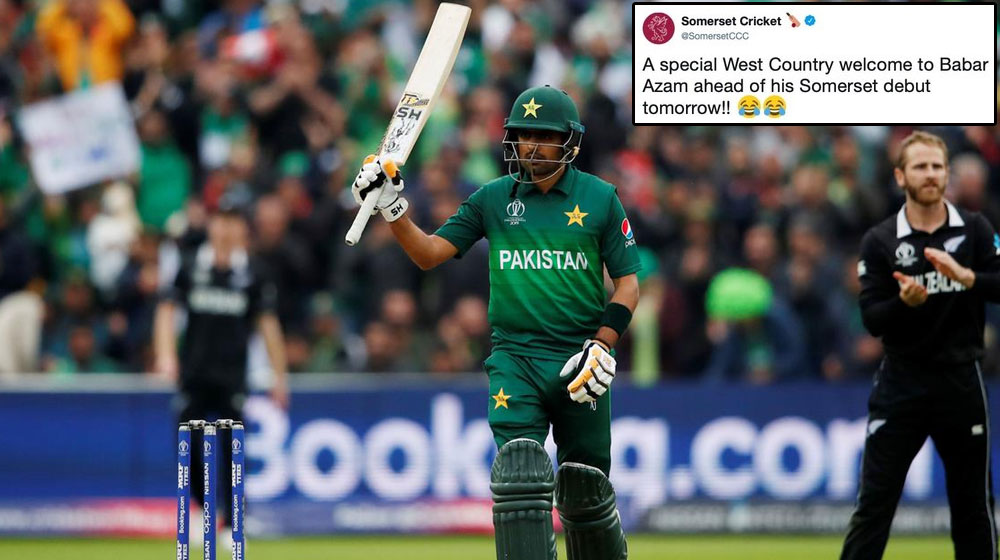 Babar Azam Receives a Warm Welcome Ahead of His Somerset Debut