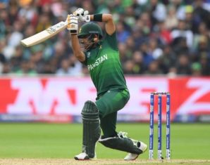 Babar Azam plays an elegant cover drive