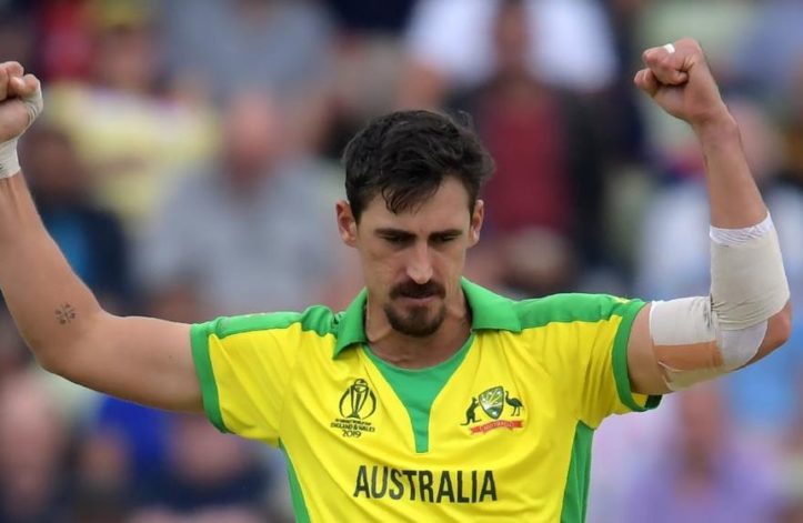 Mitchell Starc Celebrates a wicket