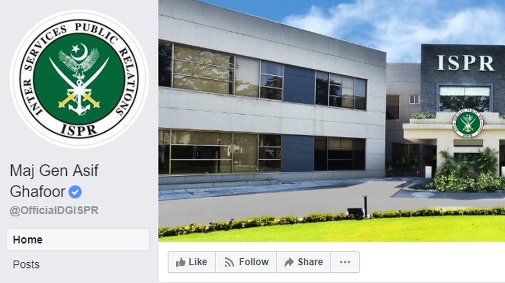 DG ISPR's Official Facebook Account