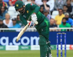 Hafeez plays a shot