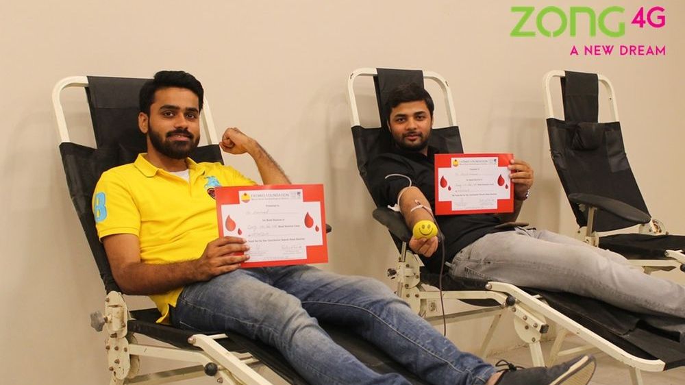 Zong 4G Continues Blood Donation Drive With Fatimid Foundation