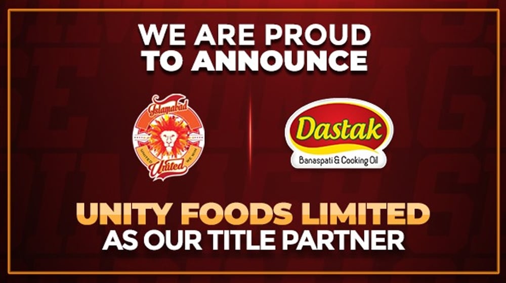 Islamabad United Announce Unity Foods as Sponsor