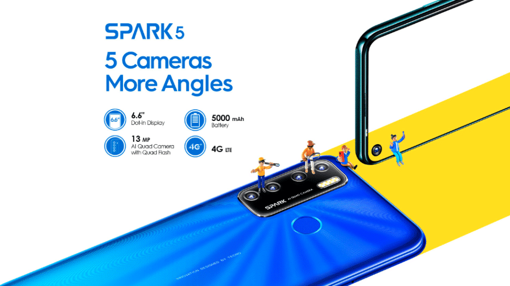 Tecno Launches Spark 5 With 6.6-Inch Display & Large Battery for $125