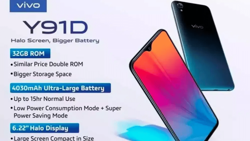 Vivo Launches the Affordable Y91D With 6.22″ Display & 4000 mAh Battery