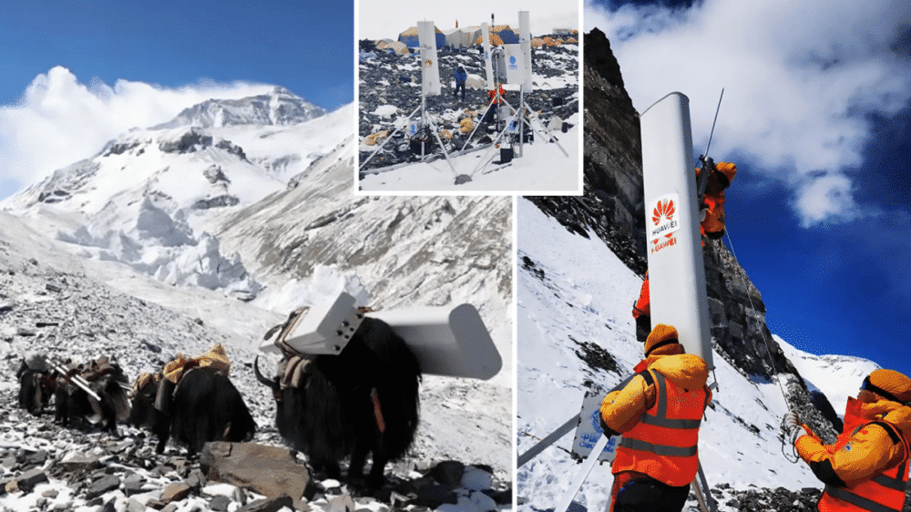 Huawei Installs The World’s Highest 5G Tower on Mount Everest Using Yaks