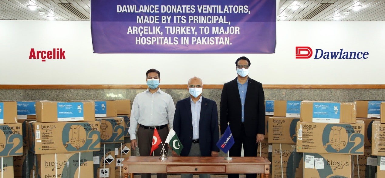 Dawlance Donates Ventilators Made by its Principal, Arçelik, Turkey, to Pakistani Hospitals