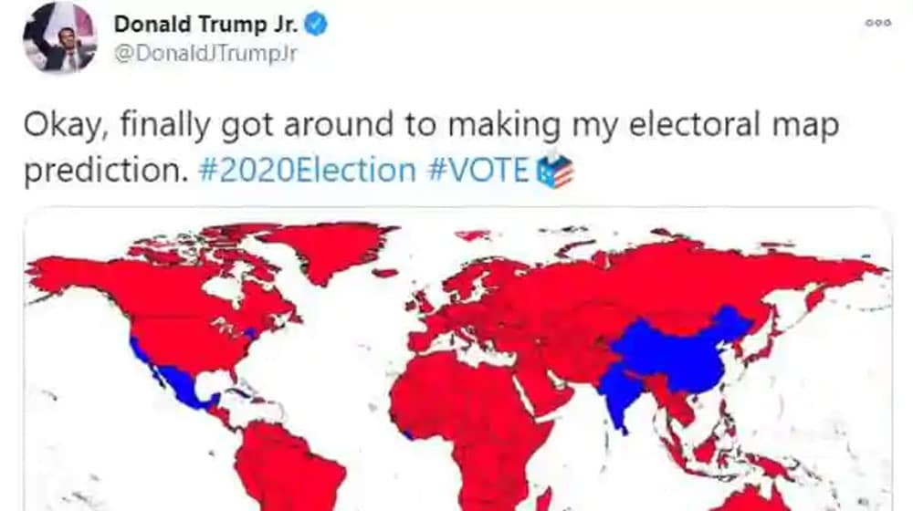 Trump Jr. Shows Kashmir As Part of Pakistan in Electoral Map and Indians are Furious