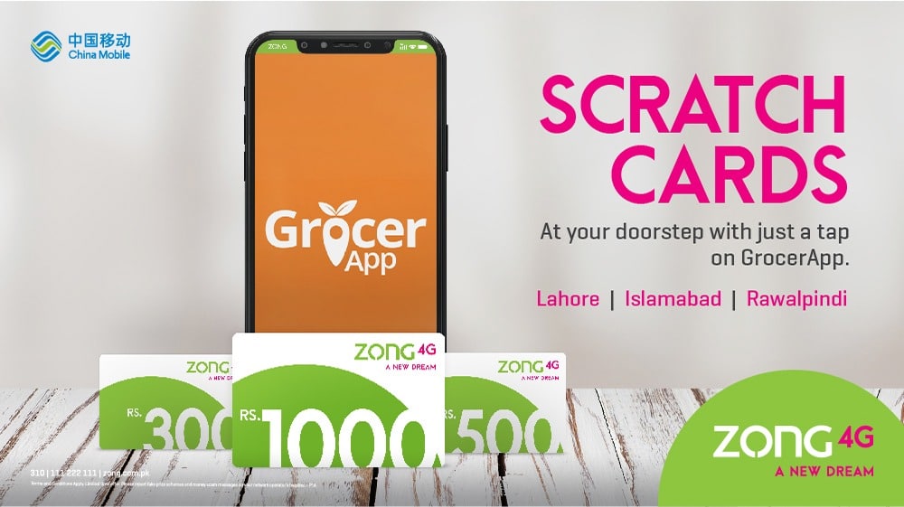 Zong Customers Can Now Purchase Top-Ups and Scratch Cards via GrocerApp