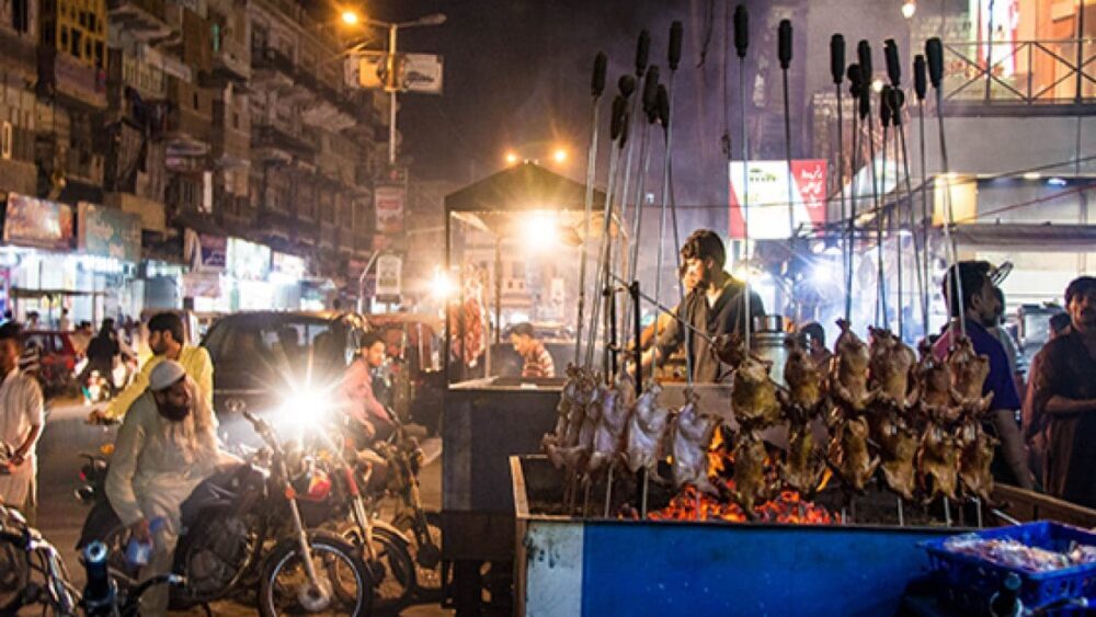 Karachi Burns Road Food Street Blocked for Vehicles