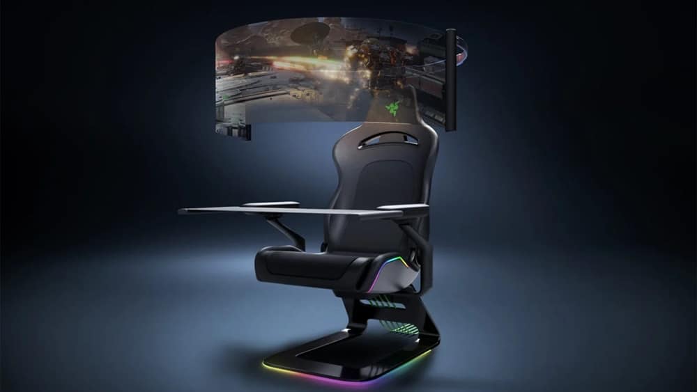 Razer’s Gaming Chair Concept Hides a 60-Inch OLED Screen