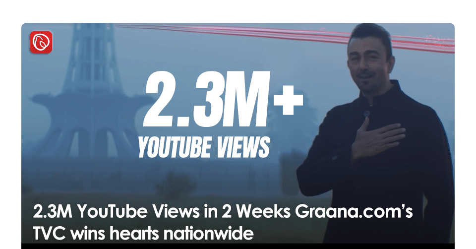 2.3M YouTube Views in 2 Weeks – Graana.com’s TVC Wins Hearts Nationwide