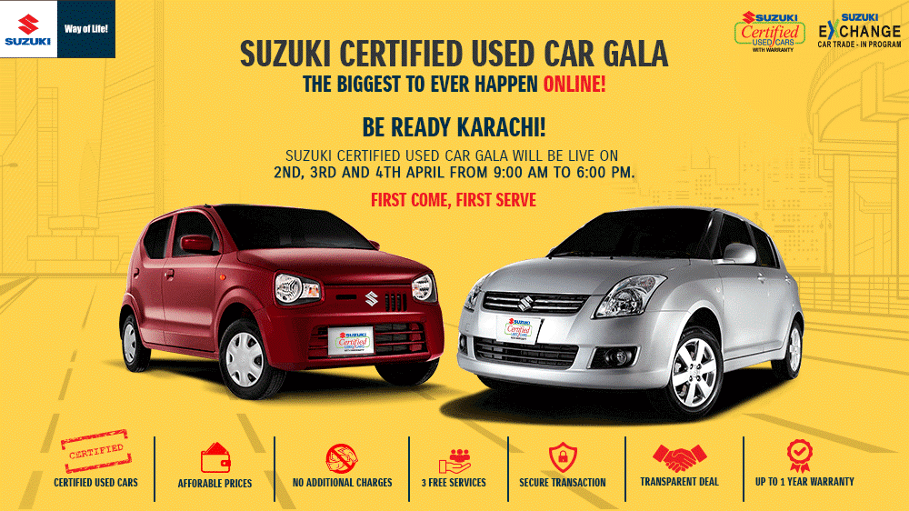 Pak Suzuki – the Pioneer Yet Again Brings Online Used Car Gala!