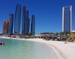 A sandy beach in Abu Dhabi