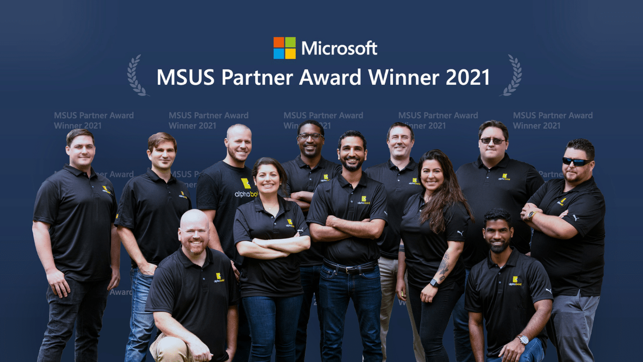 AlphaBOLD Named the 2021 MSUS Partner Award Winner for Dynamics 365 Customer Service