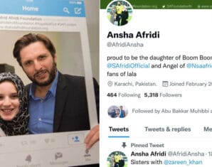 Ansha Afridi fake account