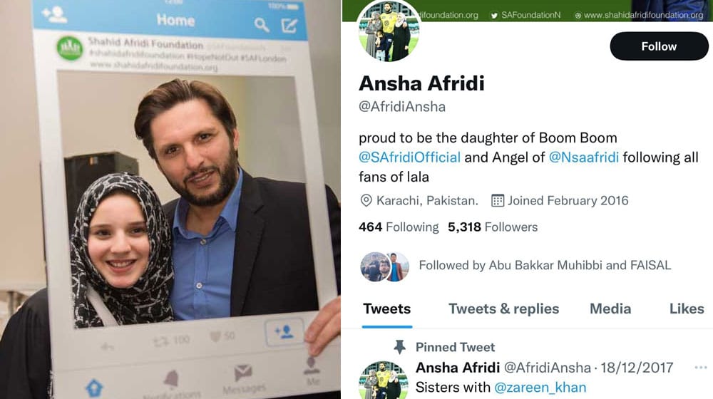 Ansha Afridi fake account
